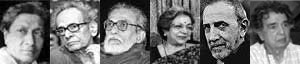 Sombhu Mitra, Habib Tanvir, B. V. Karanth, Vijaya Mehta, E. Alkazi, Satyadev Dubey